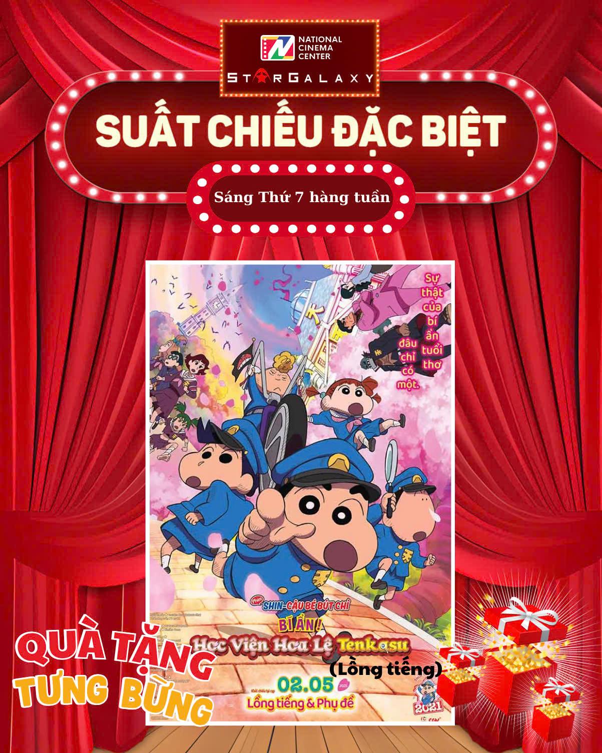 Phim Shin Cậu Bé Bút Chì: Bí Ẩn! Học Viện Hoa Lệ Tenkasu - P - Lồng tiếng (Suất chiếu đặc biệt)